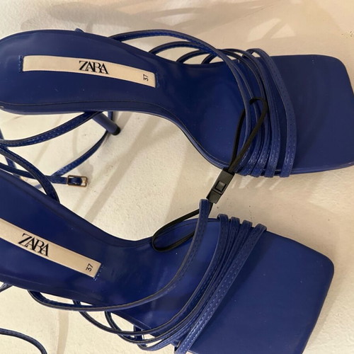 Zara blue sandal new, 10 cm heel