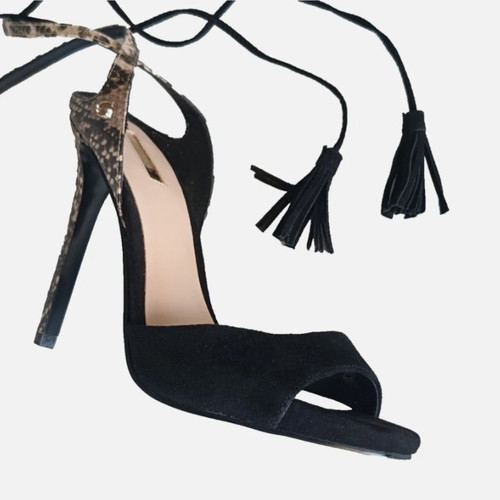 Guess Amee women's high-heeled sandals size 39 new black animal print