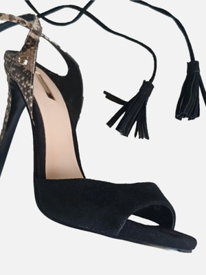 Guess Amee women's high-heeled sandals size 39 new black animal print
