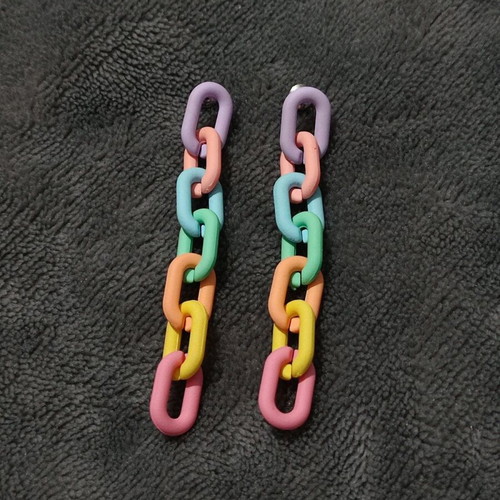 Chain earrings multicolored like new