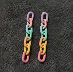 Chain earrings multicolored like new