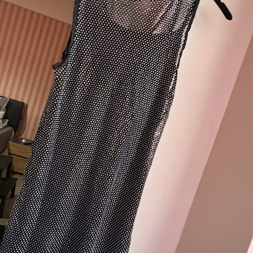 Prada style dress with rhinestones and extra inner slip, size M, new