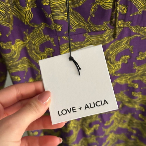 Love+Alicia dress new with tags, size S, purple and yellow