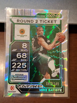 Κάρτα 2025-26 Panini Contenders Euroleague Mike Batiste holo αριθμημένη σαν καινούργια