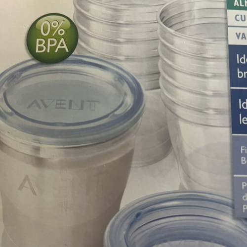Avent baby food storage containers, 8 x 180ml with lids and white base