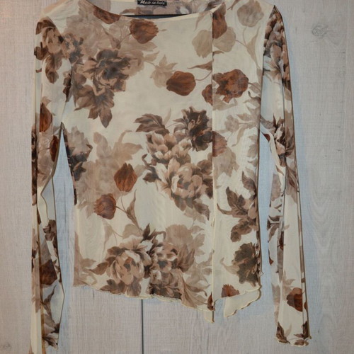 Women's blouse with slight transparency like new, brown, size M