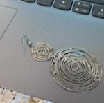 Single earring used, silver, lightweight
