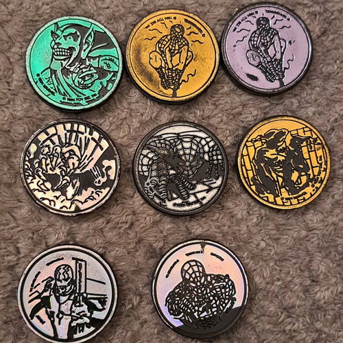 Vintage Marvel POG 1994 used caps, collection of 51 pieces