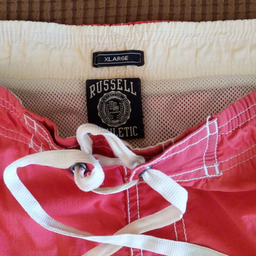 Russell Athletic men's swim shorts XL, red