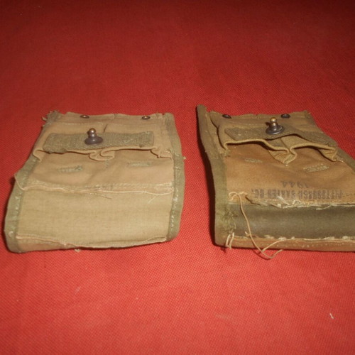 Cannabis waist pouches U.S. Army 1944 used, set of 2