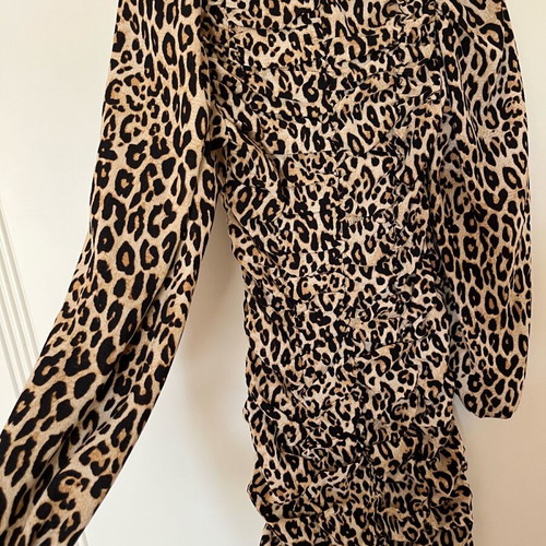 H&M Leopard Dress Draped New, Excellent Fit, XS