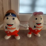 Two large Kinder collectible figures