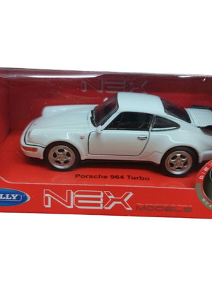 Porsche 964 Turbo λευκό μοντέλο αυτοκινήτου 1/36 καινούργιο με μηχανισμό pullback