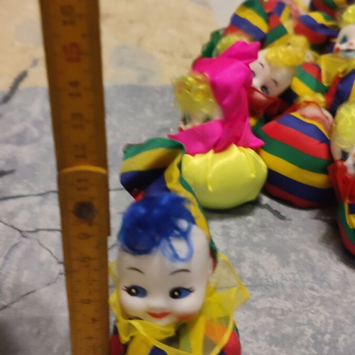 Handmade vintage clown dolls set of 40 from the 1990s