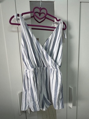 Abercrombie & Fitch one-piece shorts used, white and blue, size M