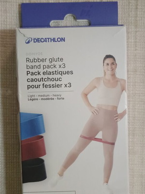 Decathlon rubber resistance band set 3 pieces new