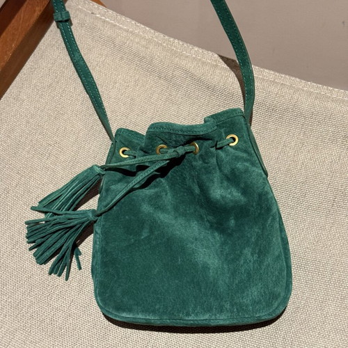 Zara leather suede crossbody bag like new, green