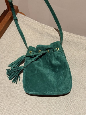 Zara leather suede crossbody bag like new, green