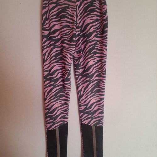 Zebra print sports leggings pink and grey like new, size 16