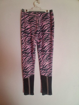 Zebra print sports leggings pink and grey like new, size 16