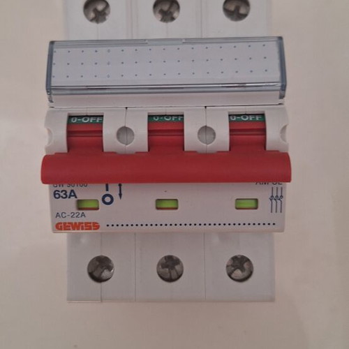 Gewiss GW96166 3P 63A Three-Phase Disconnect Switch new