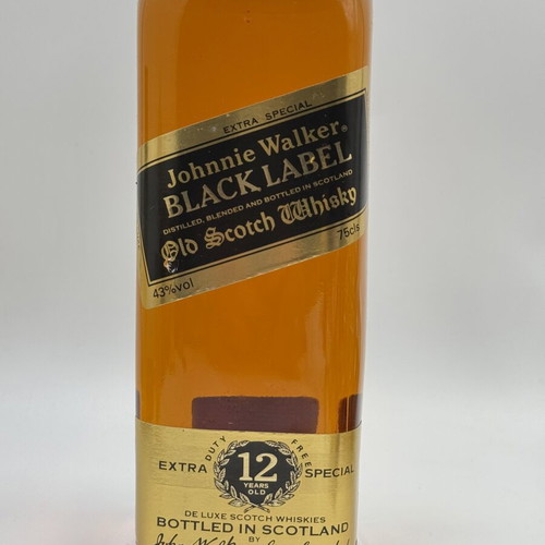 Johnnie Walker Black Label 12 Year Old 1980s 43% 75cl Olympic Airways new