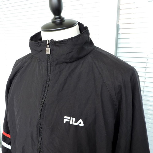 Fila Mens Black Casual Tracksuit Top Jacket Size XL like new