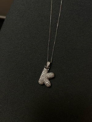 Necklace with stainless steel chain letter K new