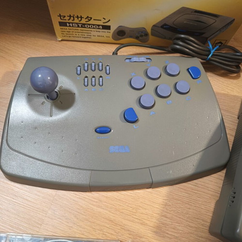 Sega Saturn Japan Console used with Arcade Stick and 6 Games