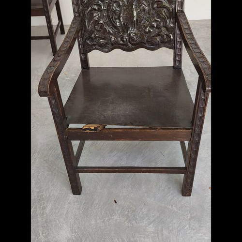 Skyrian furniture set used, table and 4 chairs, 1950s wood