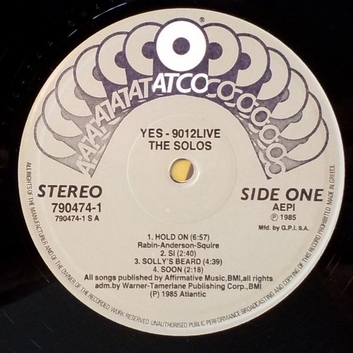Yes 9012Live The Solos vinyl used, rock