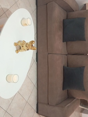 Three-seater sofa new, cigar color