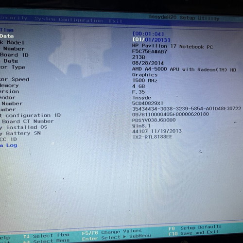 Hp laptop used for spare parts without charger