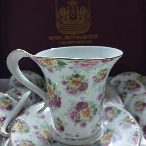 Limoges porcelain cup set new, floral