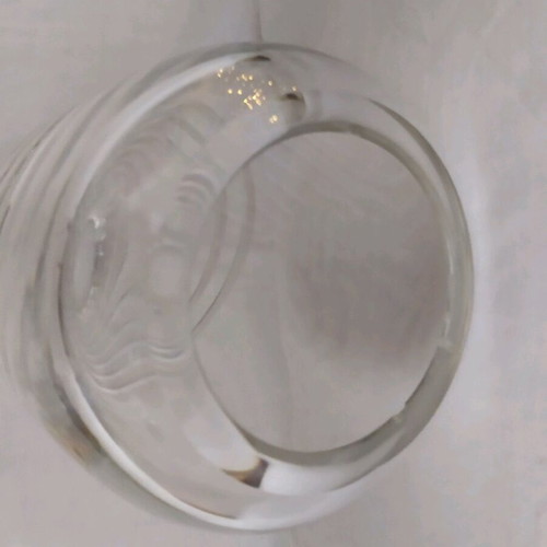 Decorative crystal vase used with small chip on rim
