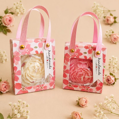 Peony Candle 100% Vegetable Oilseed New, Gift Pack