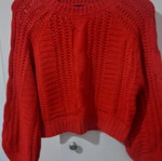 Knit sweater used with puff sleeves, size M