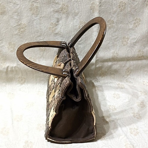 Handmade Boho Coconut Shell & Wood Bag