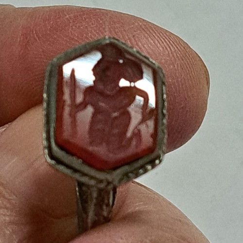 Persian 19th Century Rings with Natural Stone, Like New