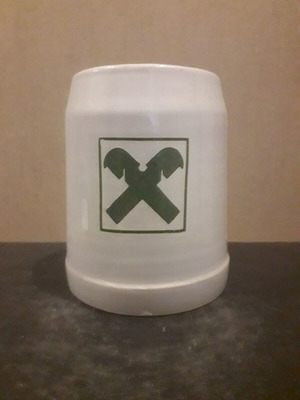 Raiffeisenbank Beer Mug used with marker inscription