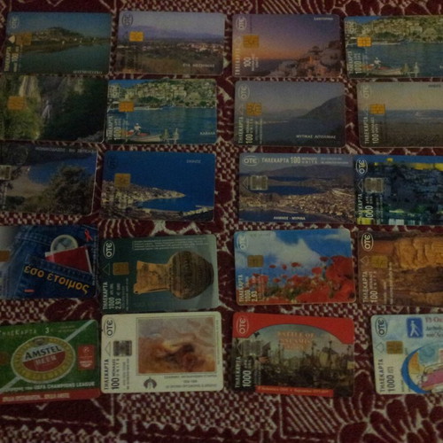 Phone cards used, pack of 20 pieces