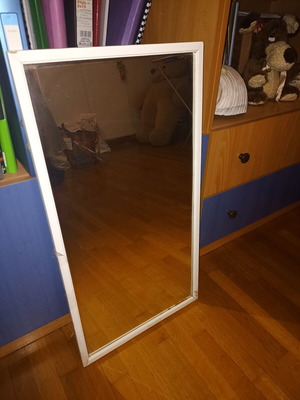 Mirror with hanging option, white frame