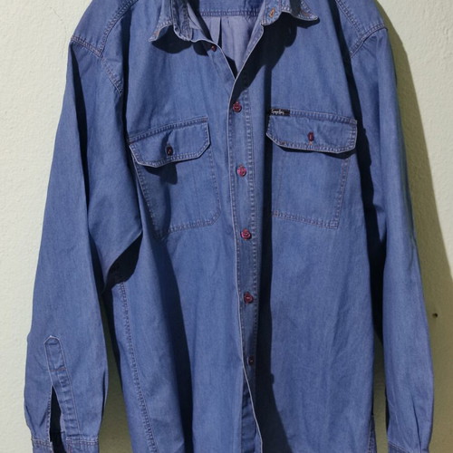 Men's denim shirt, lightweight, blue, sizes L XL