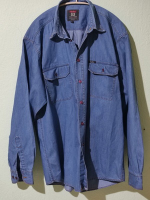 Men's denim shirt, lightweight, blue, sizes L XL