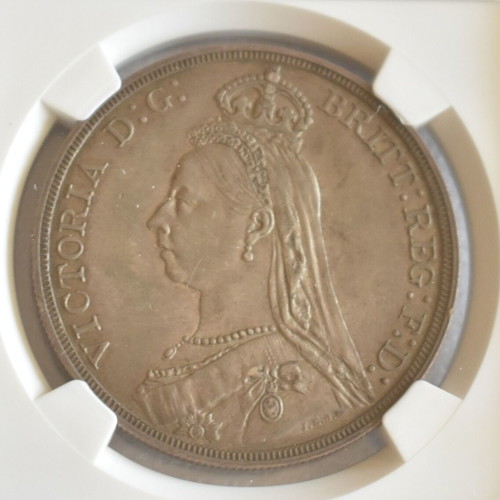 Great Britain Crown 1887 Queen Victoria silver coin like new