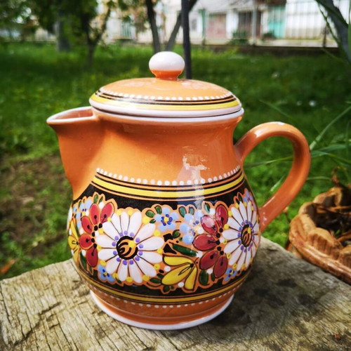 Czech ceramic jug new, handmade KERALIT