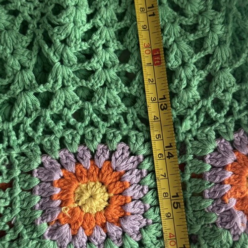 Crochet skirt Nasty Gal new, green with floral details, size L