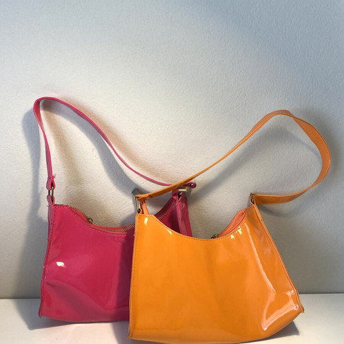Shein shoulder bags, pink and orange, set of two
