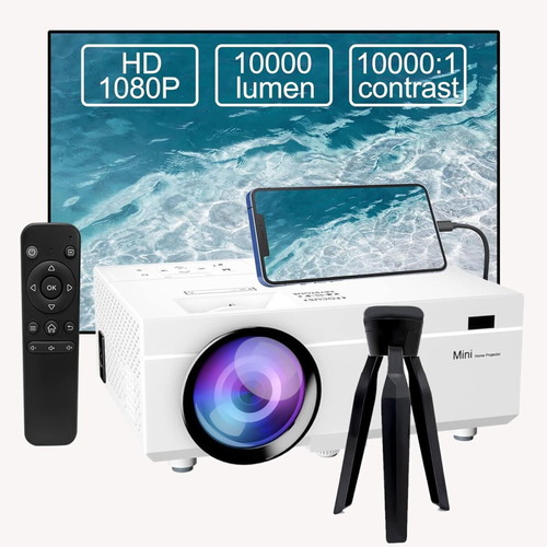 Mini Multimedia Projector Ysametp new, Full HD, 10000 lumens, HDMI, VGA, USB