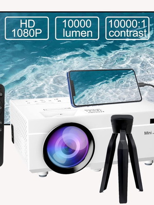 Mini Multimedia Projector Ysametp new, Full HD, 10000 lumens, HDMI, VGA, USB